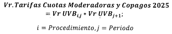 Formula para calculo de pagos de usuario de 2025